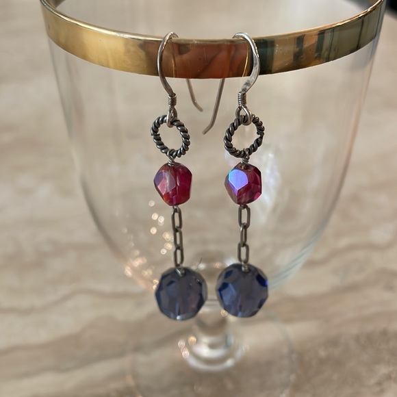 Sterling Silver Crystal Drop Earrings - Picture 1 of 4